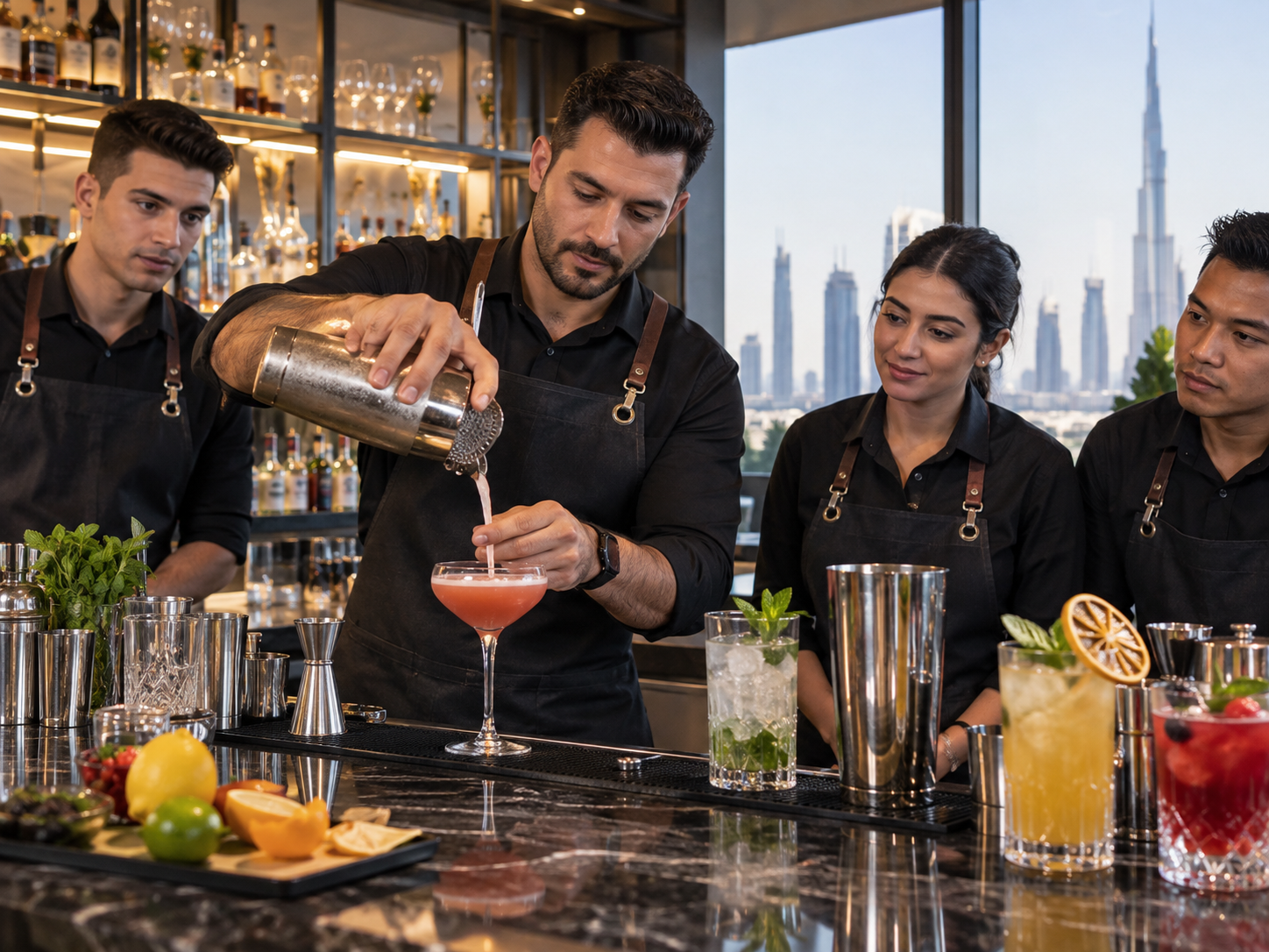 Professional bartender practical training Dubai