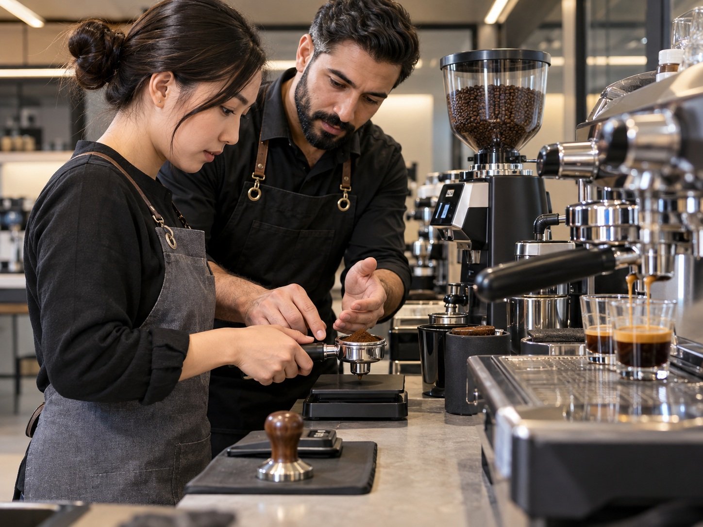 Advanced espresso and grinder calibration training
